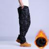 Winter Mens Cargo Pants Fleece Warm Trousers Cotton Pants Insulated Hiking Running Pants Man Multiple Pockets