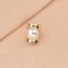 Adjustable Open Band Ring with Large Round Faux Pearl Accent Wide Metal Band Fashion Jewelry for Women and Girls