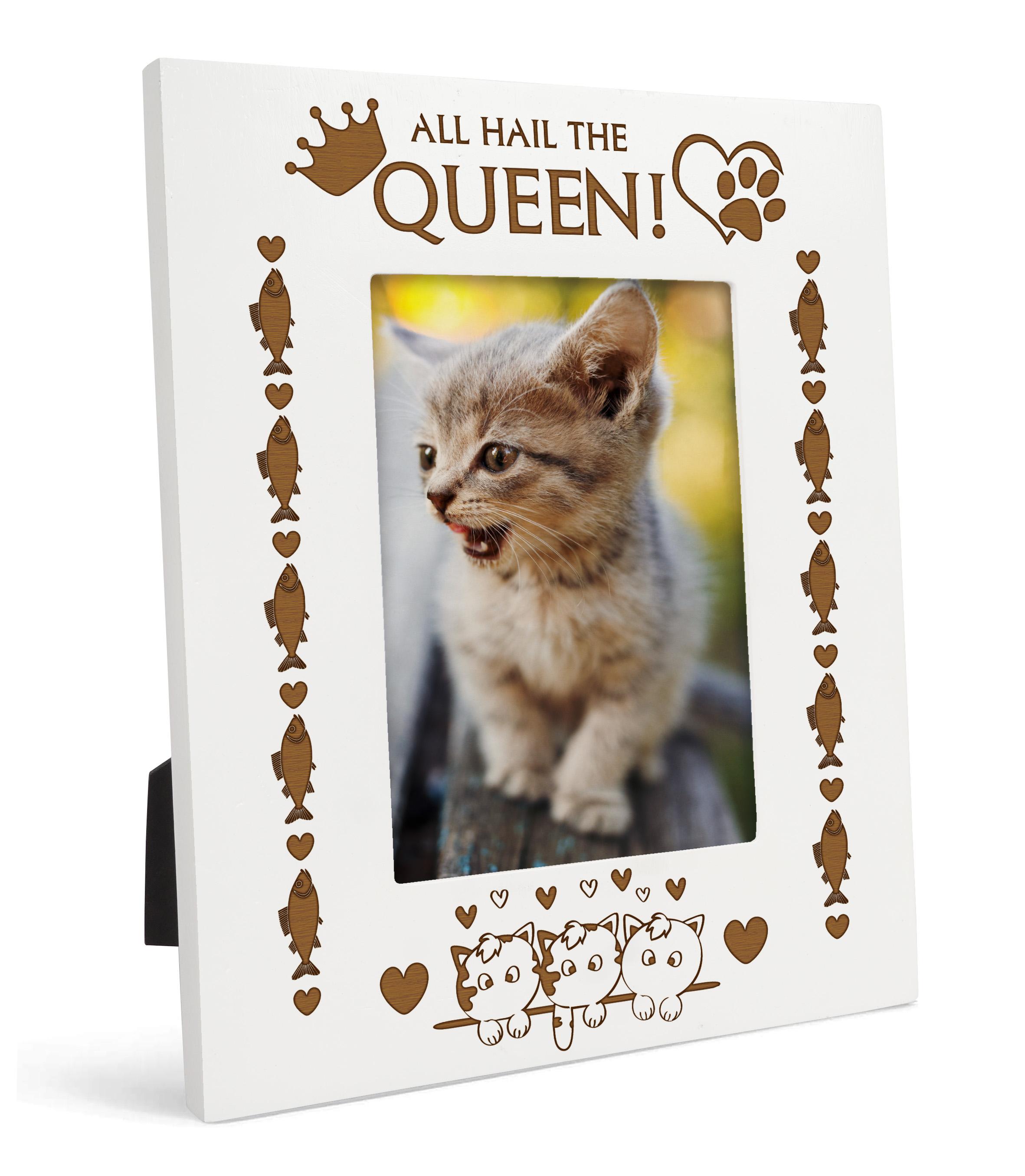 

Милий сувенір, зроблений з любов ю, гравірована настільна фоторамка, дерев яна, цитати Слава Королеві , біла рамка для фото 4x6 Inches Vertical білий