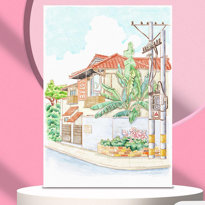 Přenosný akvarelový malířský blok 4 listy omalovánka se štětcem k malování kvašový blok dětské graffiti kreslení obrázků psací potřeby