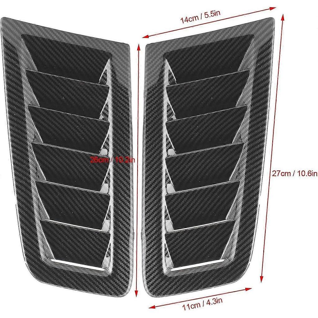 Intake Scoop Bonnet Vent Hood Air Vent Trim Cover 2pcs Universal Bonnet Air Vents Engine Hood Car Exterior Parts For Rs Mk2 Style(carbon Fiber)