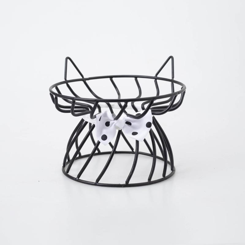 Ceramic Raised Pet Bowl Food Water Bowls And Rack For Cats Dogs Outdoor Feeding Drinking Accessories Doggie Cat Stand Bowl+