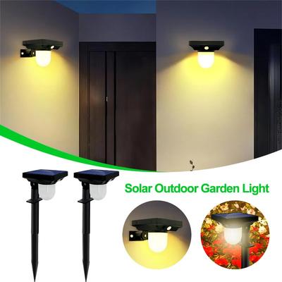 LED Solar Porch Lights Human Body Induction Outdoor Waterproof Landscape Spot Lights 3 Modes Pathway Light For Garden Lighting