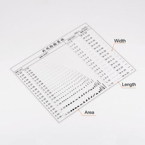 uxcell High-Precision SEC Size Estimation Chart, 115x95mm, Transparency Defect Detection Film Ruler for Measuring Diameter, Area, Length, and Width De