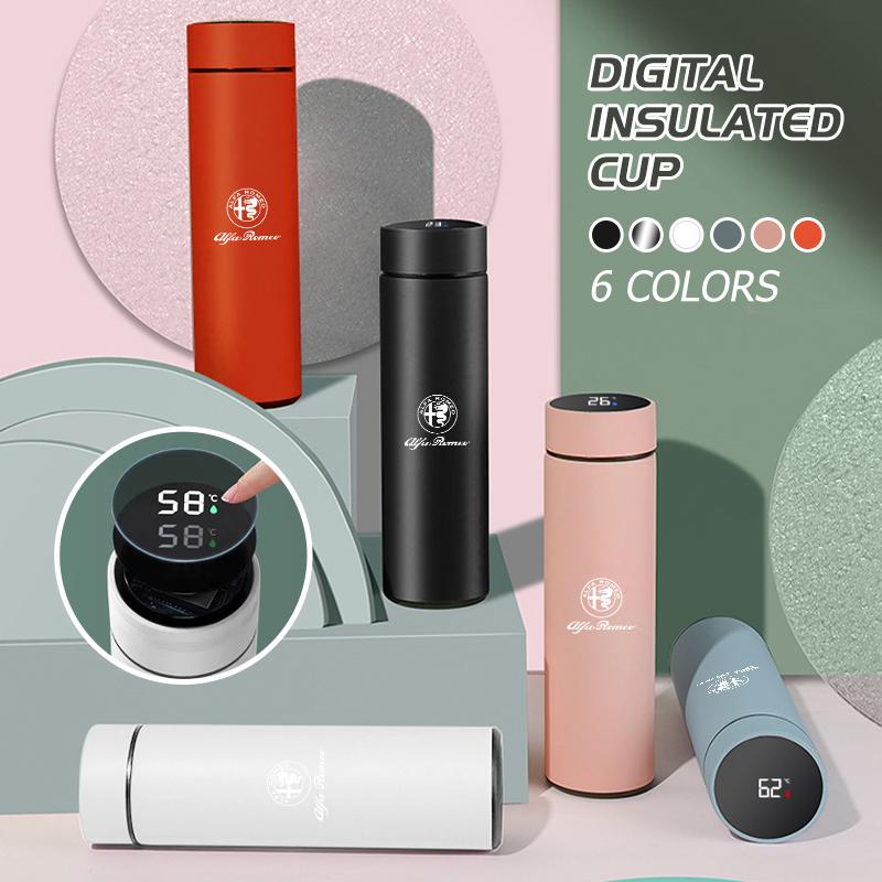 Car Logo Stainless Steel Thermos Bottle Outdoor Insulated Cup Gift For Alfa Romeo GT Stelvio F1 Brera Volante Tonale Gloria zj9