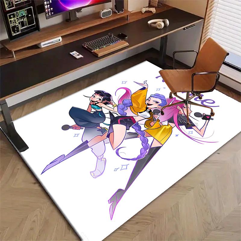 Custom KPop Demon Hunters Mat Personalized Name, Polyester Washable Indoor Entryway Rug, Gift for Christmas, Easter, Thanksgiving Day