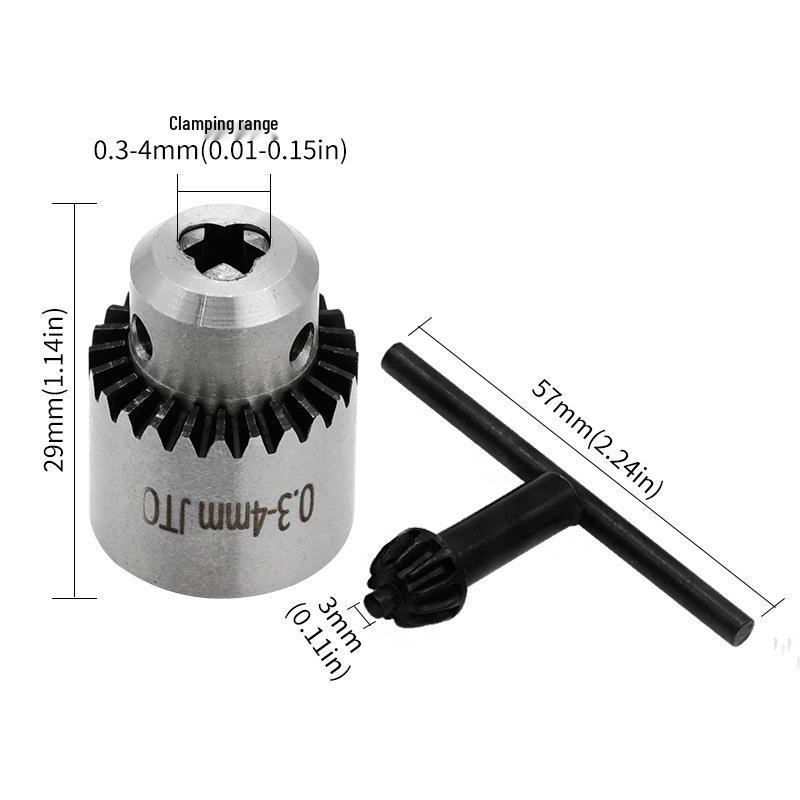 Mini Electric Drill Chuck Set: 4-Piece (0.3-4mm) with Collets for Electric Grinder and Drill