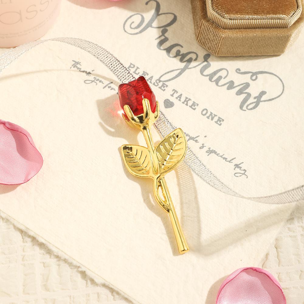 1Pcs Crystal Rose Artificial Flower Bouquet 8CM Fake Flowers Valentine's Day Decoration for Girlfriend Woman Gifts Accessories