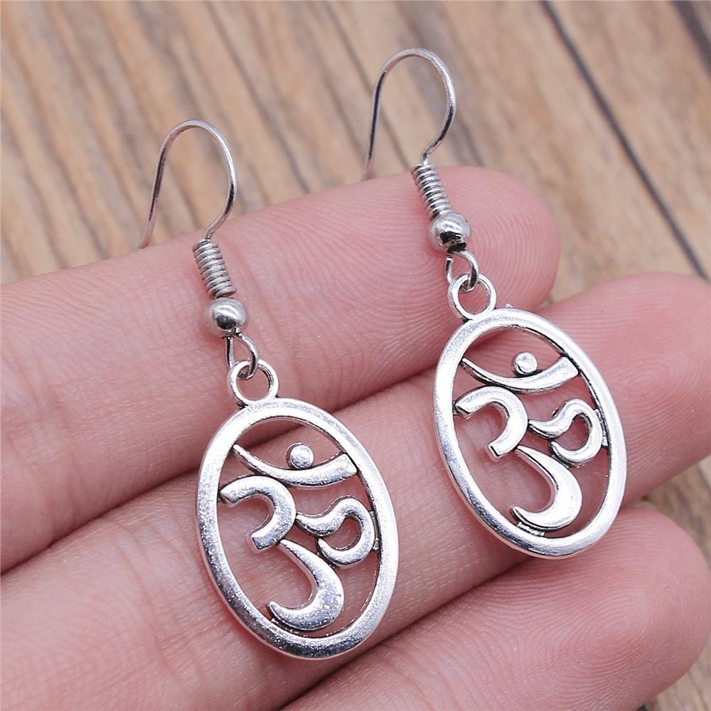 Om Sign Yoga Symbool Oorbel Yoga Om Symbool Zen Boeddhisme Glazen Oorbellen Voor Vrouwen Sieraden