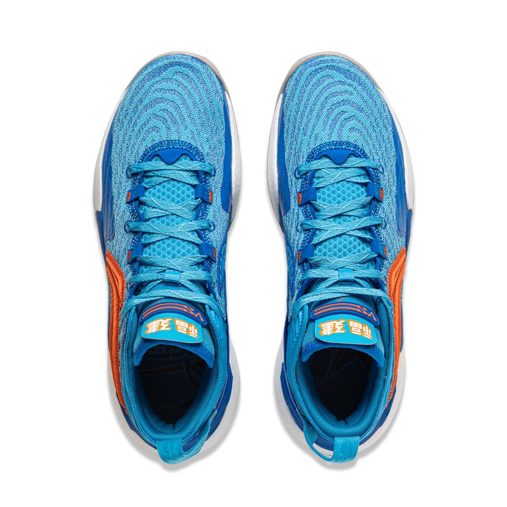 New LiNing YuShuai 18 CBA Fujian Team PE Anti Slip Wear Resistant Mid Top Basketball Shoes Men's Blue ABAU009-14