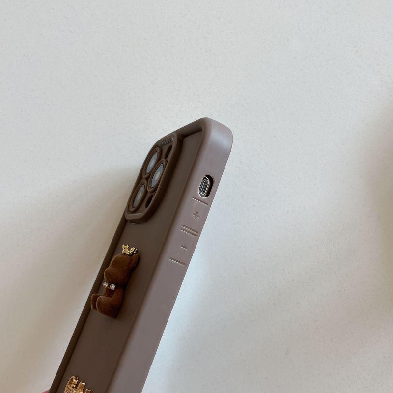 3D Písmeno Koruna Medvěd Silikonový Měkký Kryt na Telefon Pro iPhone 15 16 Pro Max 14 13 12 11 XS XR 7 8 Plus Nárazuvzdorný Cukrový Matný Kryt