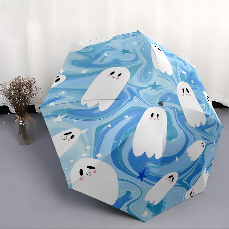 1pc Ghostly Clouds Auto Open/Close Umbrella with One Touch Button,, Windproof Design   Lightweight Portable Umbrella for Women & Men6056