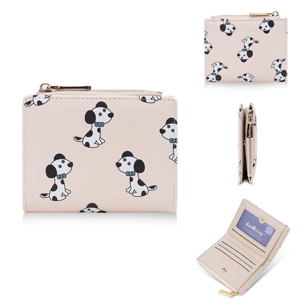 Dog Print Wallet For Women With Rfid Blocking And Zipper Pocket For Daily Use