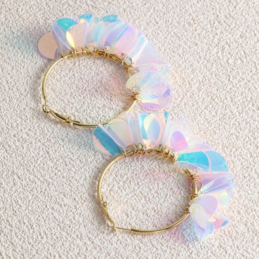 Chic Transparent And Red Alloy Earrings With Design Geometric