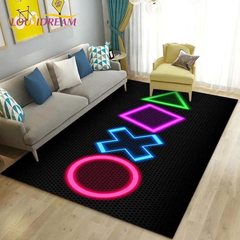 3D Cartoon Gamer Game Controller Area Rug,Carpet Rug for Living Room Bedroom Sofa Doormat Decoration Kid Play Non-slip Floor Mat