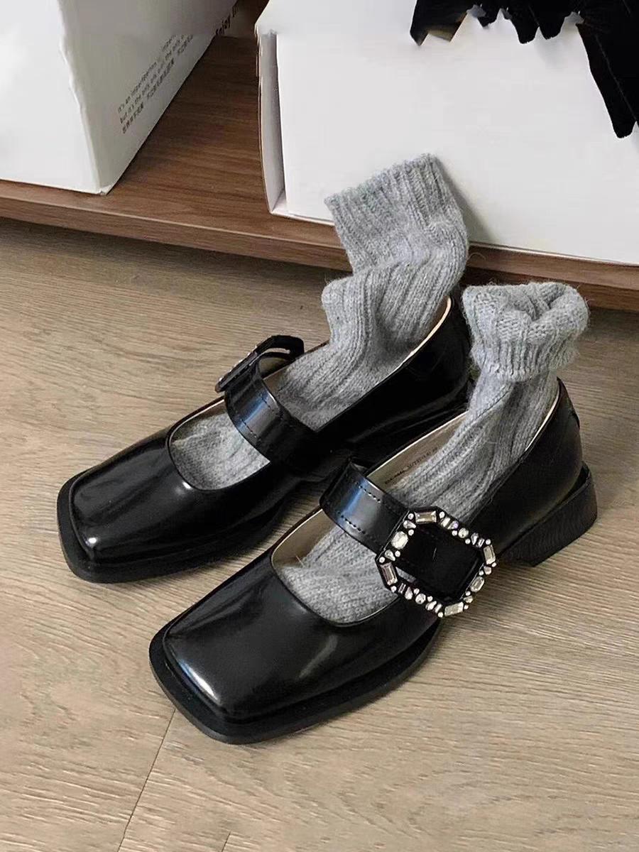 

Shoes Female 2024 Women s High Heels Fashion Crystal Buckle Strap Office and Career Hot Sale Square Toe Heels Women 40 чёрный