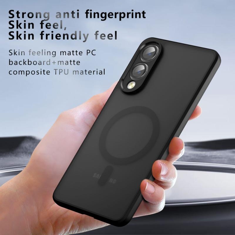 For Samsung Galaxy S25 Plus Ultra Edge FE Case Matte Magsafe Drop-proof Built-in Airbag Corner Non-yellowing Material Soft Cover