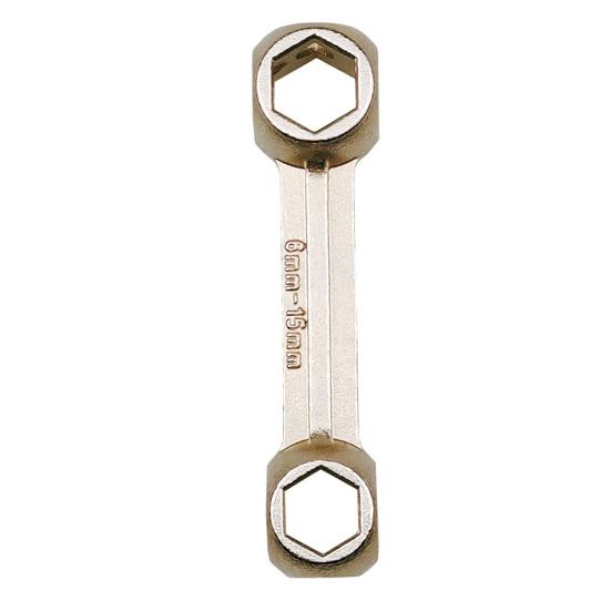 10-in-1 Bicycle Hex Wrench 6-15mm Bone Shape Hexagon Repair Tool External Hexagonal Wrench Heavy Duty Reinforced Alloy Steel
