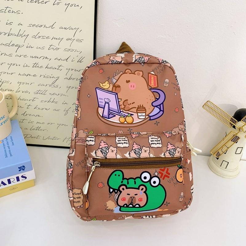 Capacity Capybara Large Backpack Kid Leisure Cartoon Animal Schoolbag Breathable