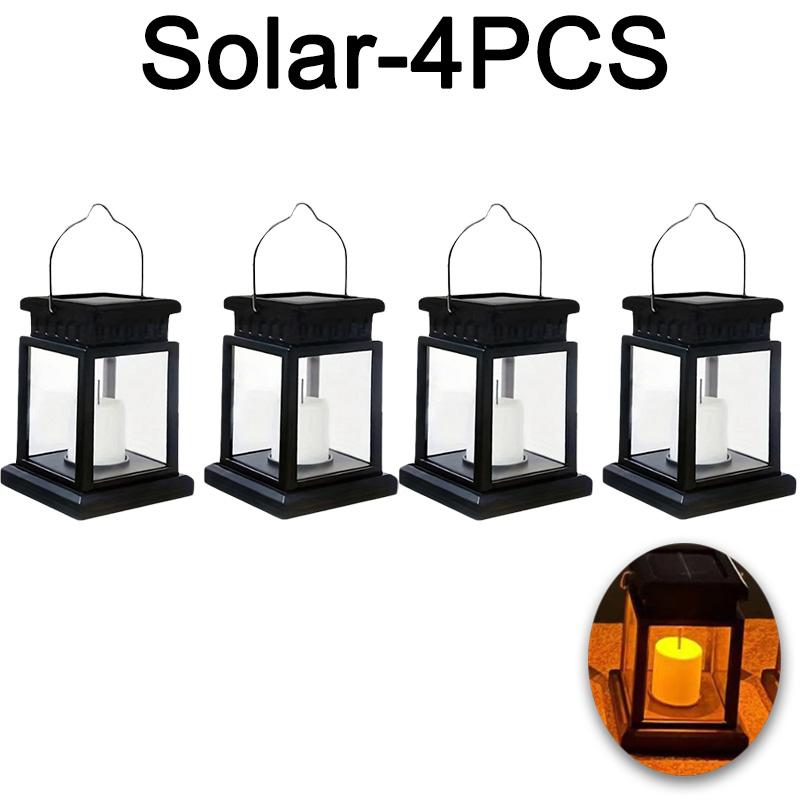Solar Palace Lantern Outdoor Solar Lights Lawn Landscape Hanging Atmosphere Candle Lamp Floor Yard Garden Decor