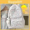 Cute Floral Pattern And Lace Design Student Backpack With Plush Pendant For Daily Use