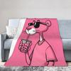 Pinks Panthers Drink a Drink Blankets Fleece Super Warm Throw Blanket for Home Couch Bedspread