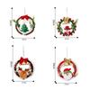 Creative DIY Christmas Wreath with LED Light Handmade Christmas Garland Hanging Pendant Party Decor Artificial Wreath