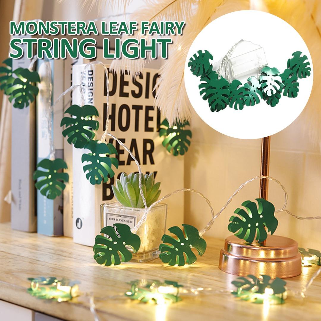 

PDTO светодиодный искусственный лист монстеры, сказочные гирлянды, рождественский декор для дома, спальни