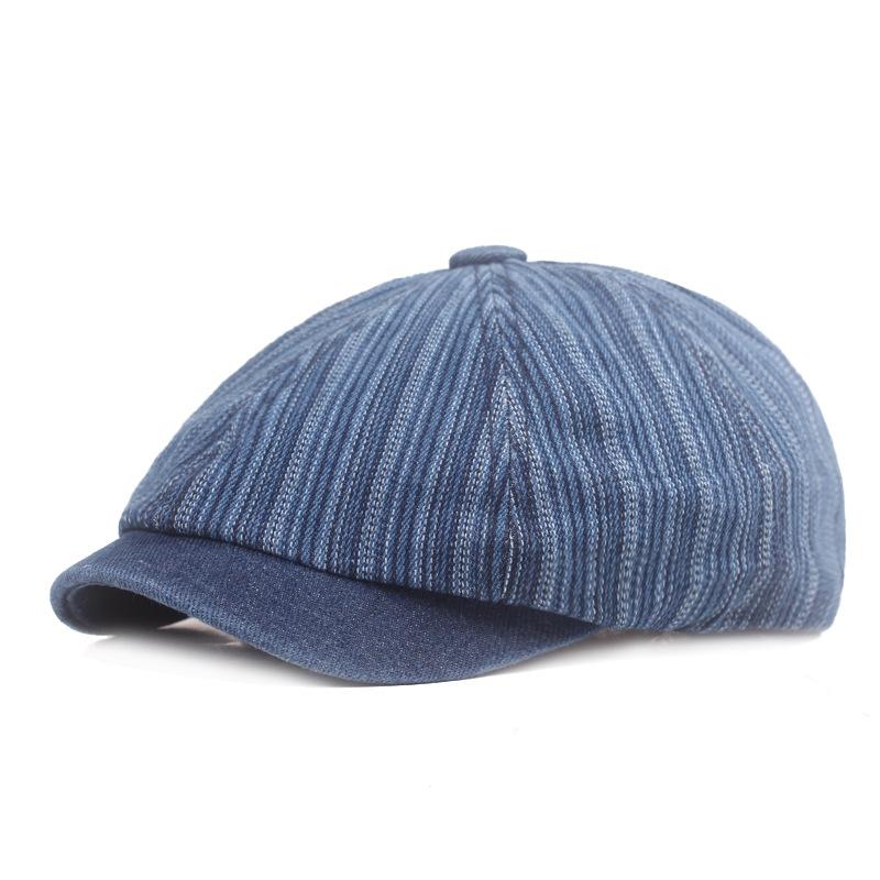 Bavlněný baret Pánská malířská čepice Newsboy čepice Klobouk Rybí kost Osmihranný klobouk