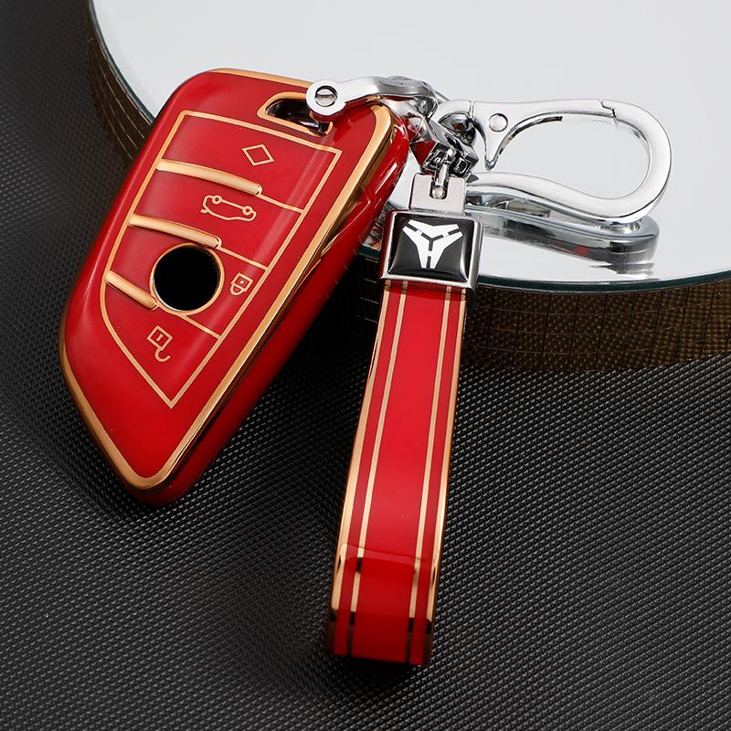 TPU Golden Edge Style Car Key Case Cover Shell Fob For BMW X3 X5 X6 F30 F34 F10 F20 G20 G30 G01 G02 G05 F15 F16 1 3 5 7 Series