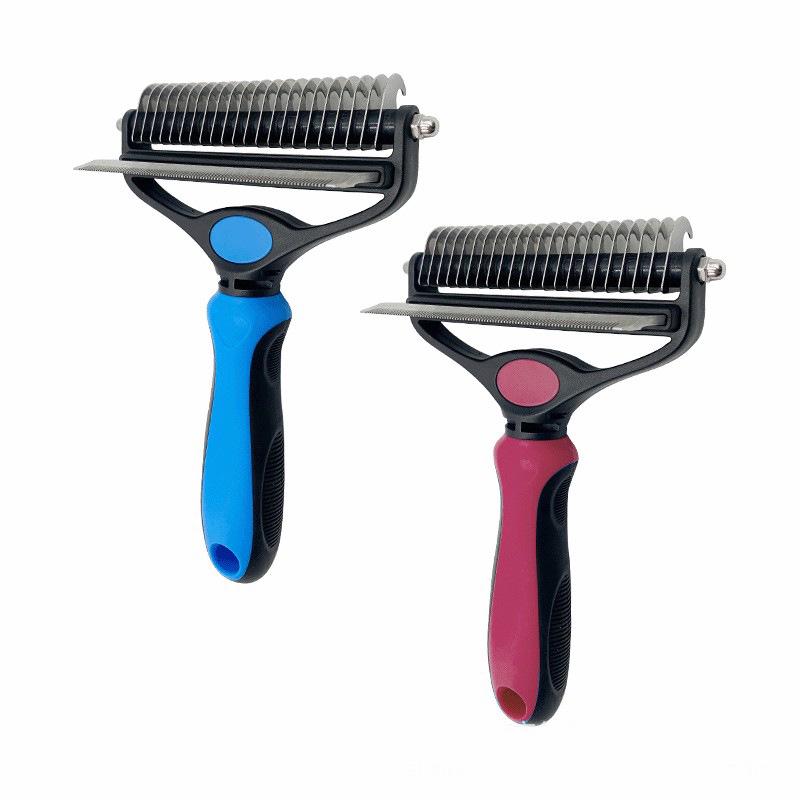 Dual-Headed Dog De-Shedding & Detangling Comb Tool