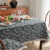Kitchen Dinning Wrinkle Free Soft Fabric Rectangle Table Cloths with Tassels