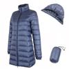 Kappor Lång Vinter Avtagbar Dunjacka Lätt Dunjacka Dam Huvförsedd Varm Kappa
