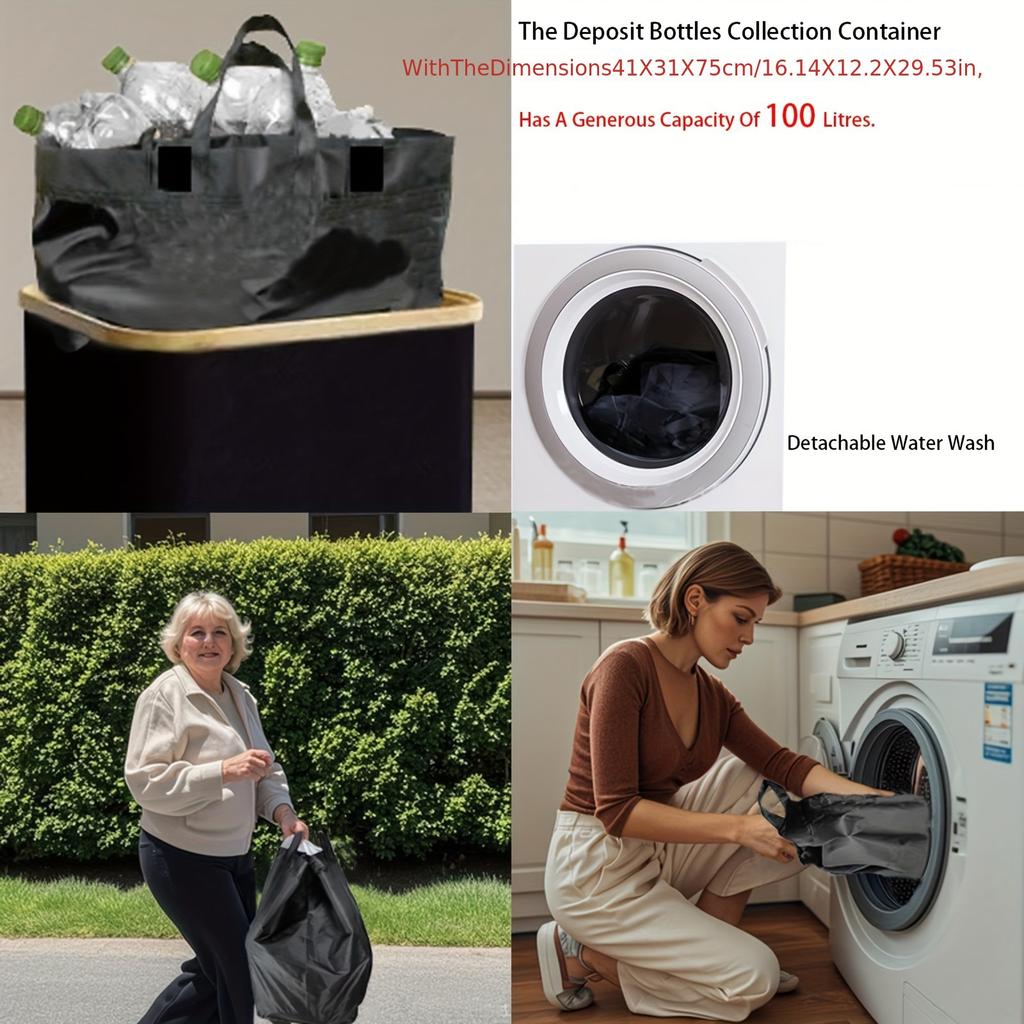 2 Recycling Bin Tote Bags, 100l, Dirty Clothes Basket Laundry Bag, Can Be Used With Bamboo Recycling Bin, Laundry Basket, Nylon