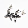 S925 Silver Angel Wing Cross Piercing Silver Earrings P0196