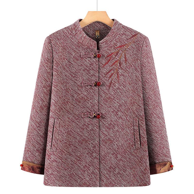 

Spring Chinese Style Cardigan Jacket for Middle-aged and Elderly Women 2XL (95-110 jin)