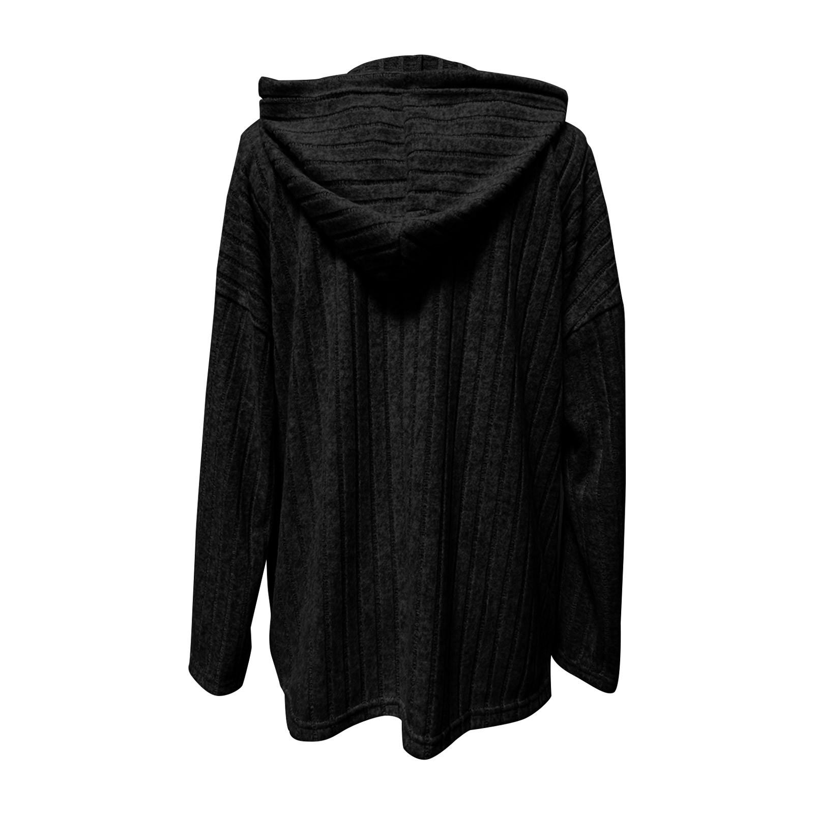 Женская мода зима новый однотонный длинный рукав толстовка женская с капюшоном на молнии — фото 3