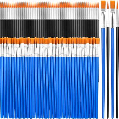 Nouveau set de 50 pinceaux de peinture Art ronds plats poils en nylon pinceau à peinture huile acrylique aquarelle Enfants/Artistes/Débutants/Étudiants