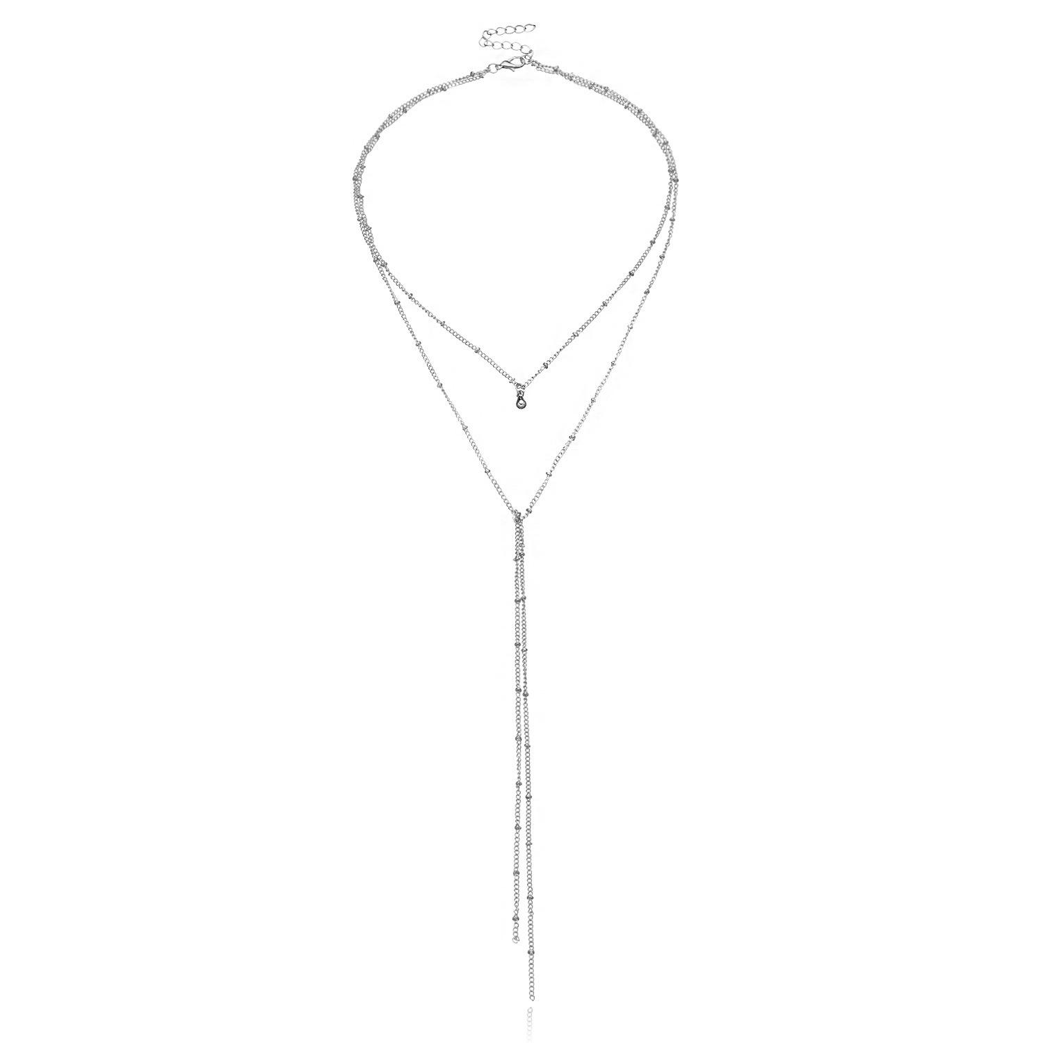 

Ожерелье-подвеска с колокольчиком, женское, личностное, преувеличенное, многослойное, с бахромой, длинное серебряный