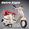 Vespa 946, Maßstab 1/12, Legierung, klassisches Freizeit-Motorradmodell, Druckguss, Metall, Straßen-Retro-Motorradmodell, Ton und Licht, Kinderspielzeug, Geschenk