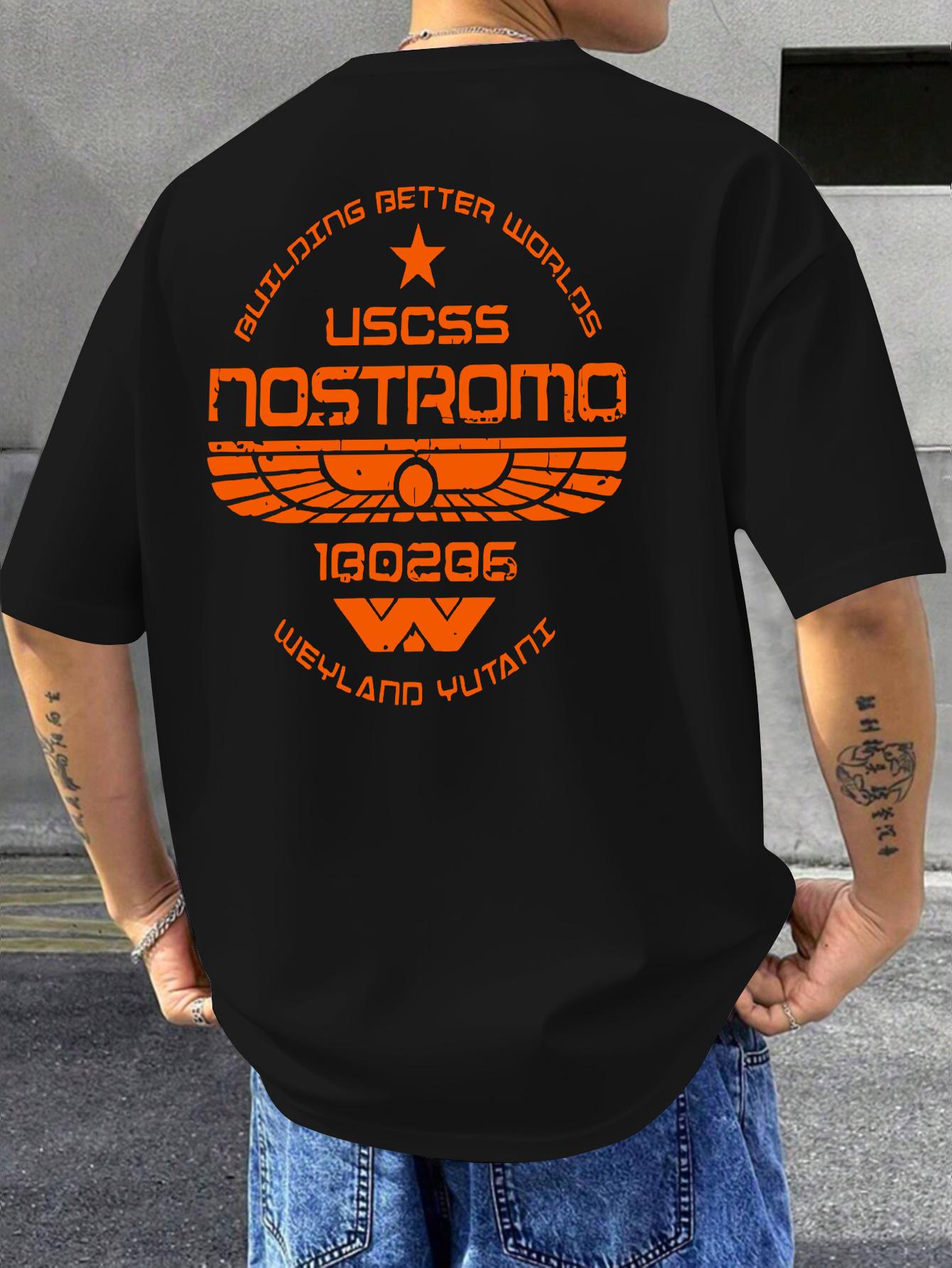 

Alien Nostromo Retro Print TShirt Loose Casual ShortSleeve Pure Cotton AllSeason Streetwear Alien Movie graphic t shirts 4XL
