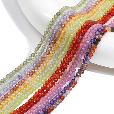 2/3/4mm 1str/Bag Zircon Cut Face Round Bead Chain for DIY Bracelet Necklace Jewelry Making
