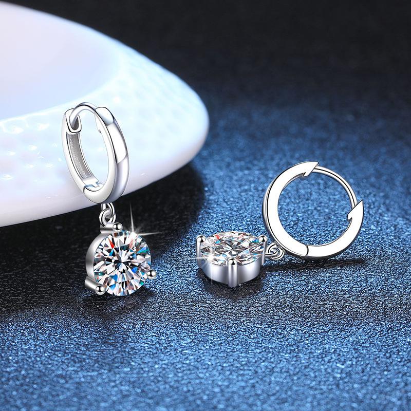 1ct/ 2ct/4ct Moissanite Diamond Earrings S925 Sliver Orginal Drop Earring Wedding Bride Jewelry with for Women