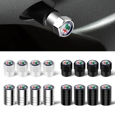 4 Stück Auto Rad Reifen Ventilkappen Ventilschaftgehäuse Mit Logo Auto Styling Für Giulia Stelvio Giulietta 156 159 147 Mito