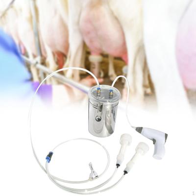 2L Electric Cow Milking Machine Kit Stainless Steel Bucket Double Head Milker Multifunctional for