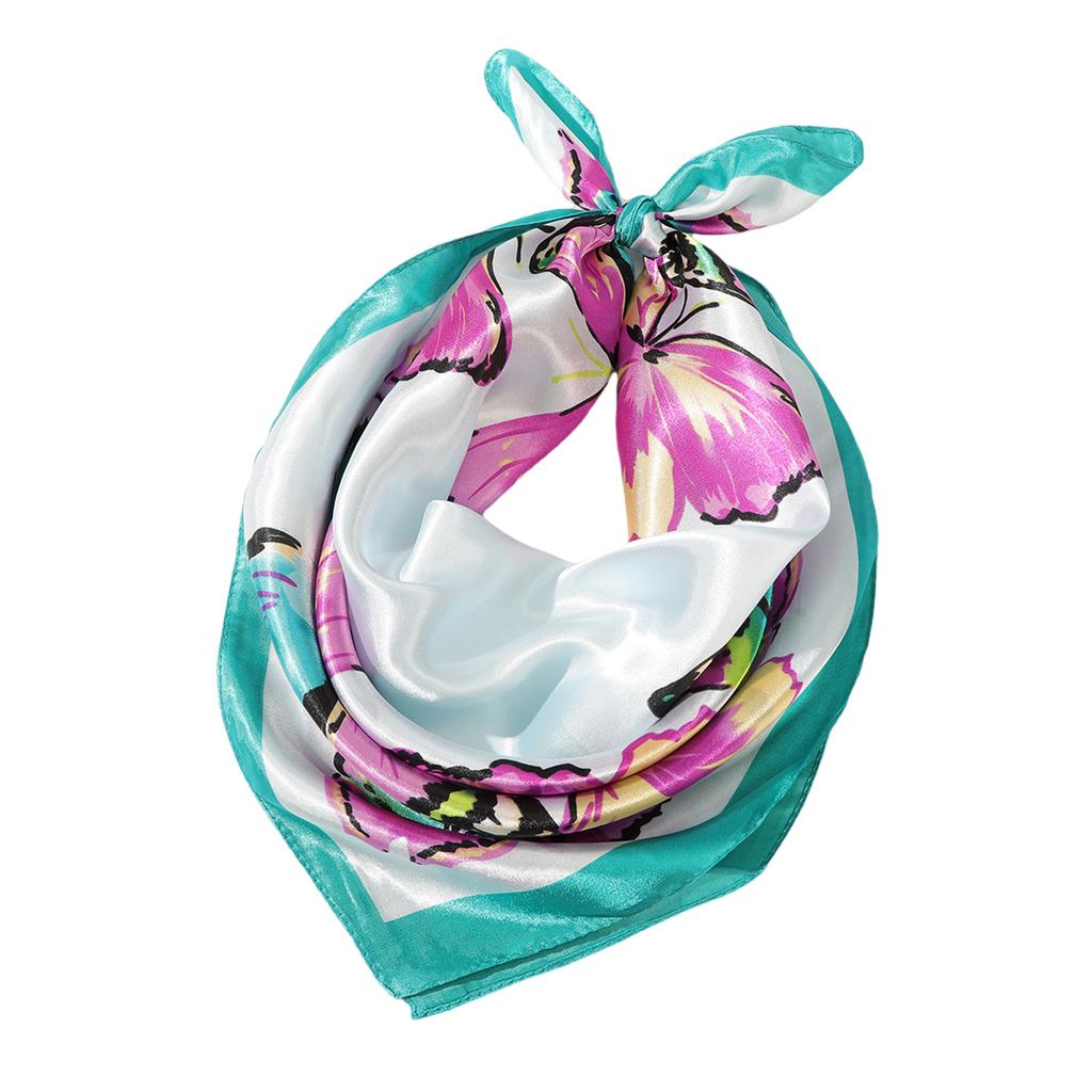 Trendy Silk Scarf with Butterfly Pattern Comfortable Neck Scarf Fashion Headwear for Daily Use Women Fashion Accessories