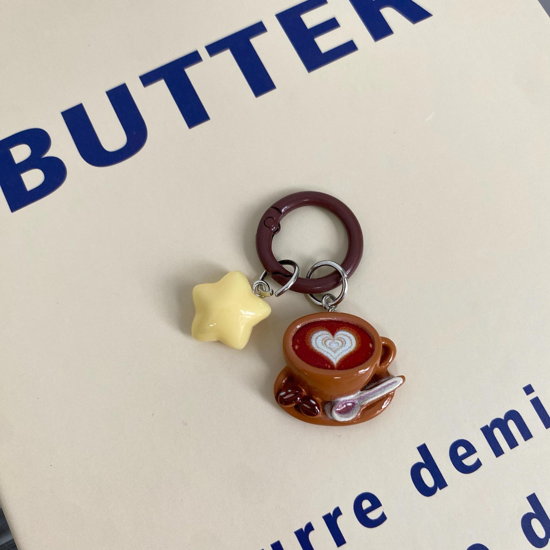 

Милый брелок-звезда для кофейни, сладкая девочка, кулон в виде сердца, звезда, мультяшный кулон для сумки, аксессуары для девушки