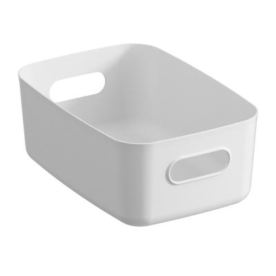 Caixa de Armazenamento de Mesa Plástico Organizador Aberto com Alça Cesto Multifuncional para Cosméticos Brinquedos