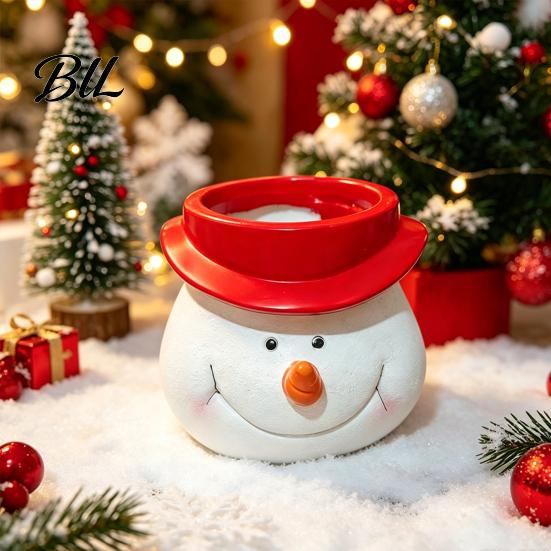 Christmas Themed Desk Accessory Cute Santa Claus Resin Flowerpot, Decorative Desktop Window Sill Decoration Planter, Hand Painted Container for Indoor