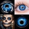 Eyeshare 1 Paar Blaue Cosplay-Kontaktlinsen für Augen Blau Heiße Anime Cosplay Linse 14.0~14.5mm Halloween Make-up Linse
